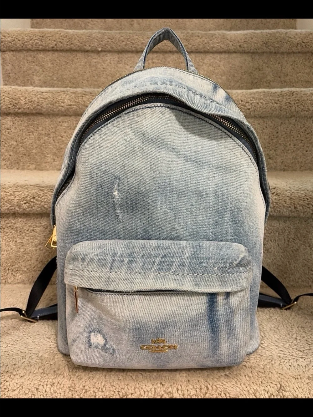 Coach Taylor Small Backpack in Loved Denim Blue